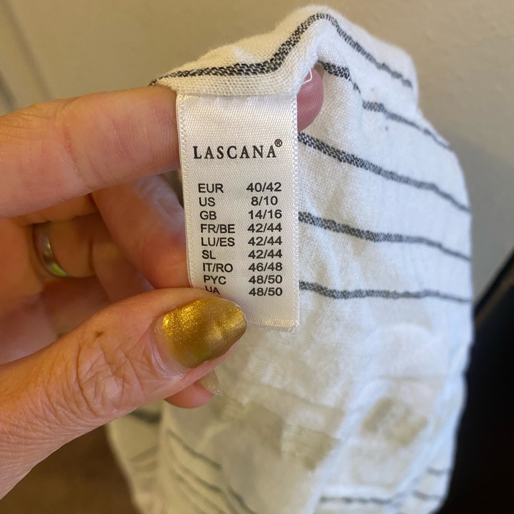 2 FOR $20 Lascana White Tunic Coverup Fringe Metallic Size 8 10 M - Picture 6 of 6